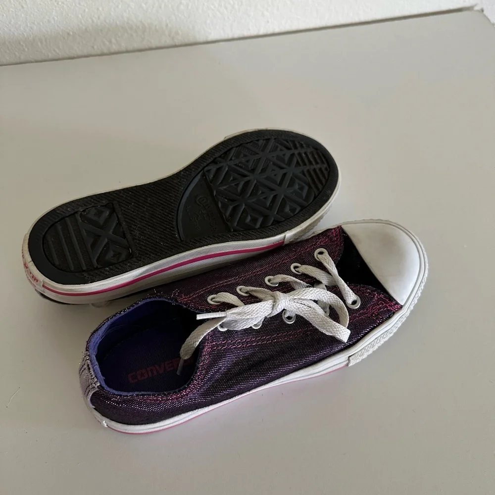 Converse All Star Toddler Girls 12‎ Medium Purple Low Top Fabric size 3